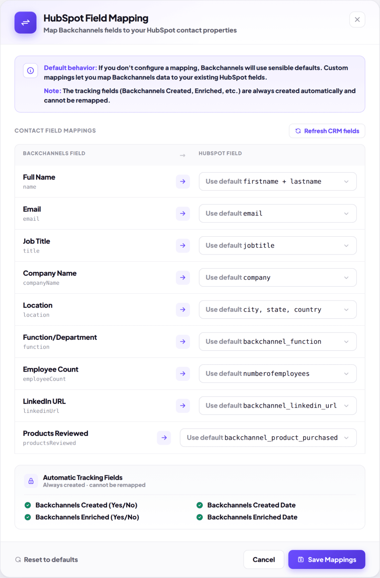 CRM - Field mapping & custom properties (image placeholder)