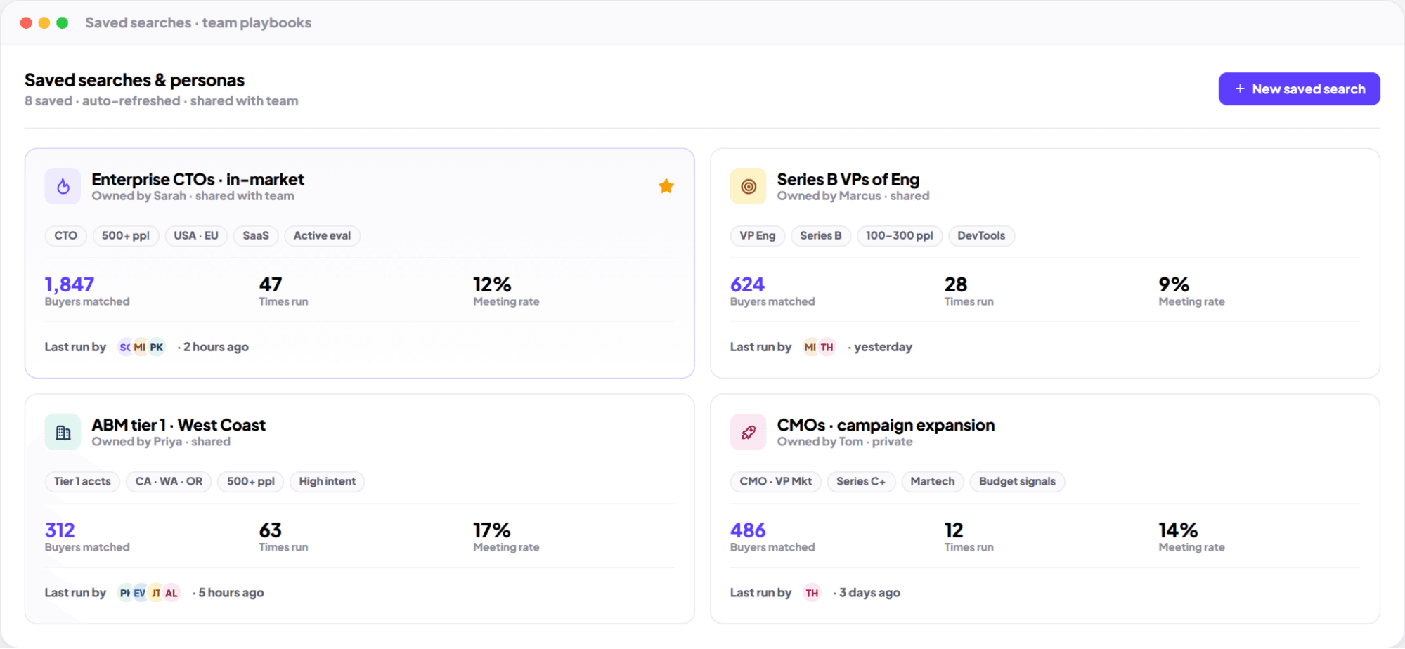 Search - Saved personas & repeatability (image placeholder)